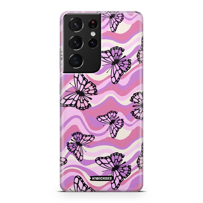 Wavey Purple Butterflies - Galaxy S21 Ultra