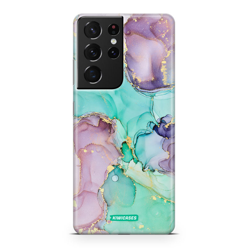 Green Purple Marble - Galaxy S21 Ultra