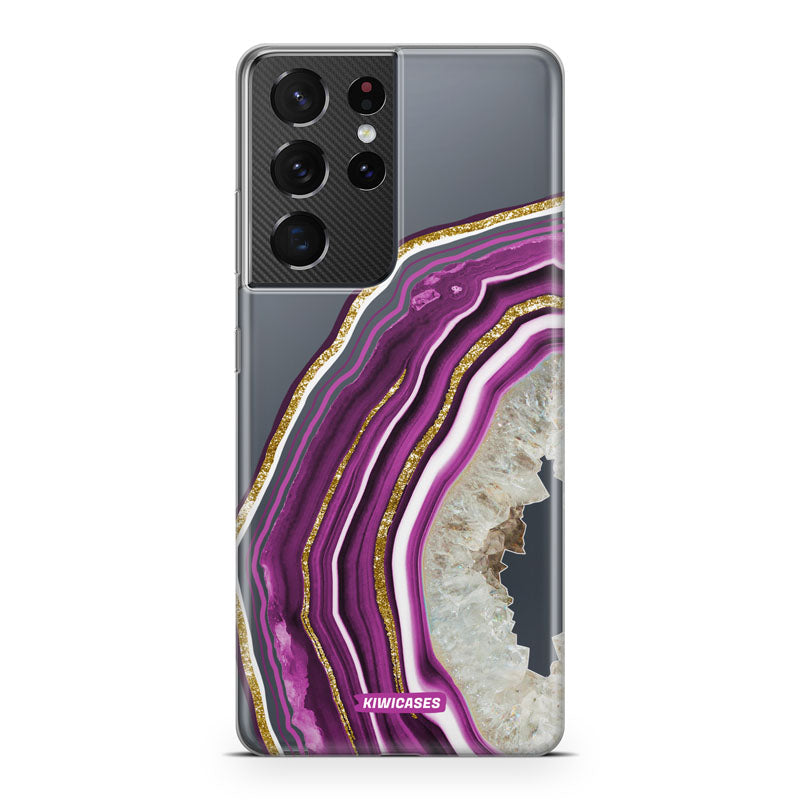 Purple Agate Crystal - Galaxy S21 Ultra