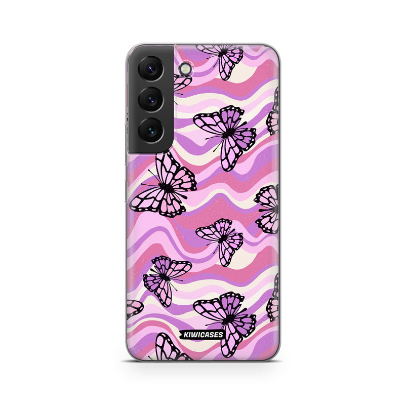 Wavey Purple Butterflies - Galaxy S22