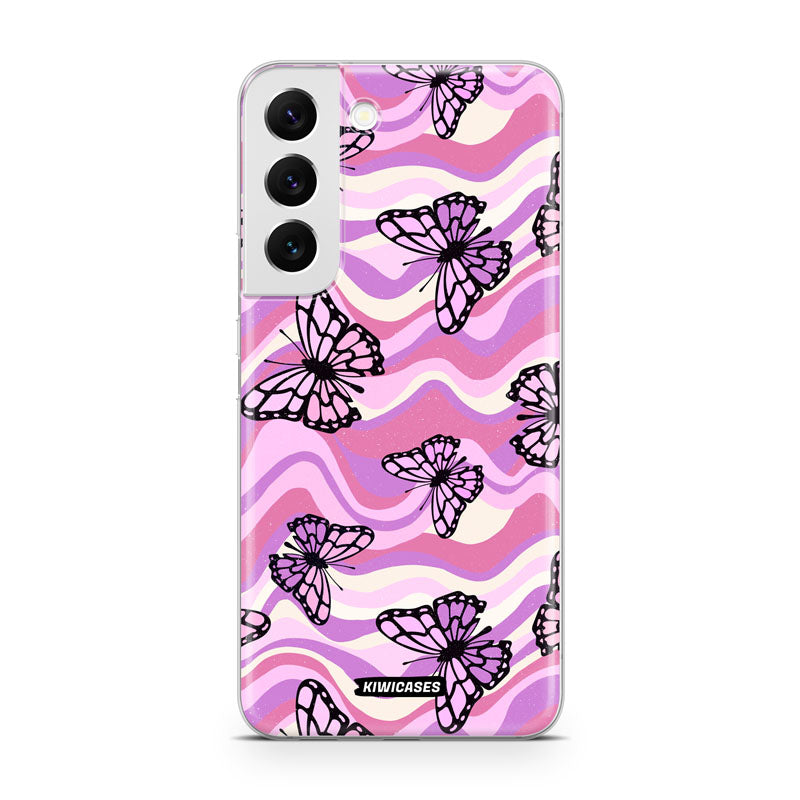 Wavey Purple Butterflies - Galaxy S22 Plus