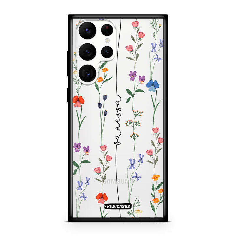 Floral String Black - Galaxy S22 Ultra - Custom