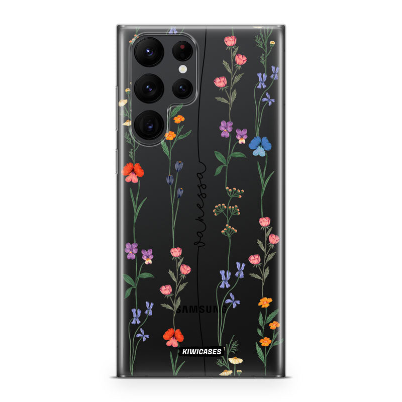 Floral String Black - Galaxy S22 Ultra - Custom