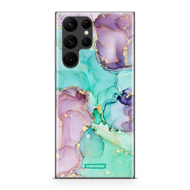 Green Purple Marble - Galaxy S22 Ultra