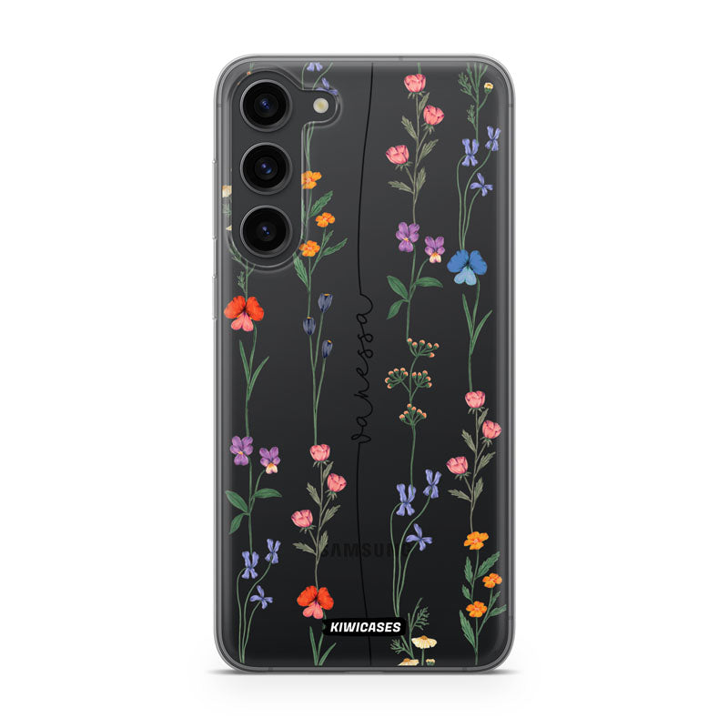 Floral String Black - Galaxy S23 Plus - Custom
