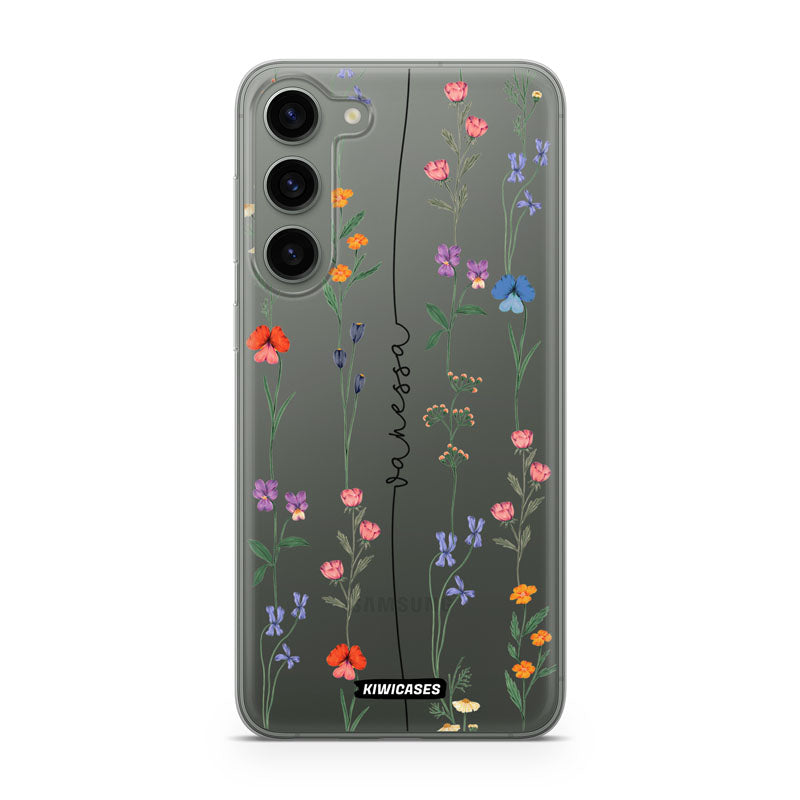Floral String Black - Galaxy S23 Plus - Custom
