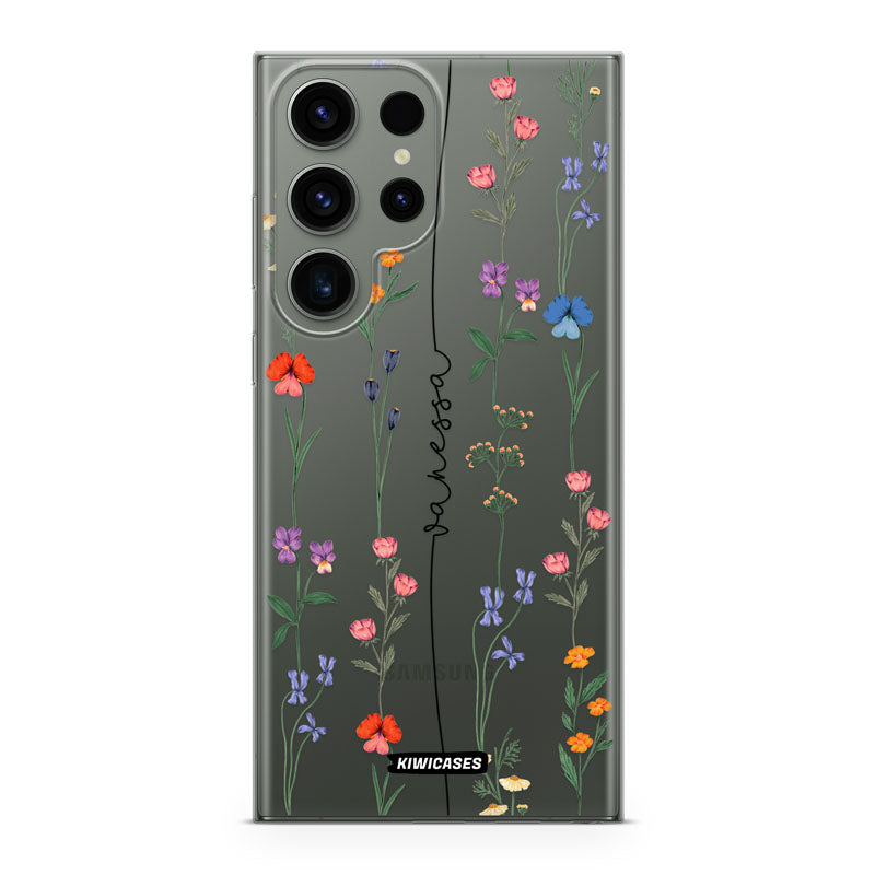 Floral String Black - Galaxy S23 Ultra - Custom