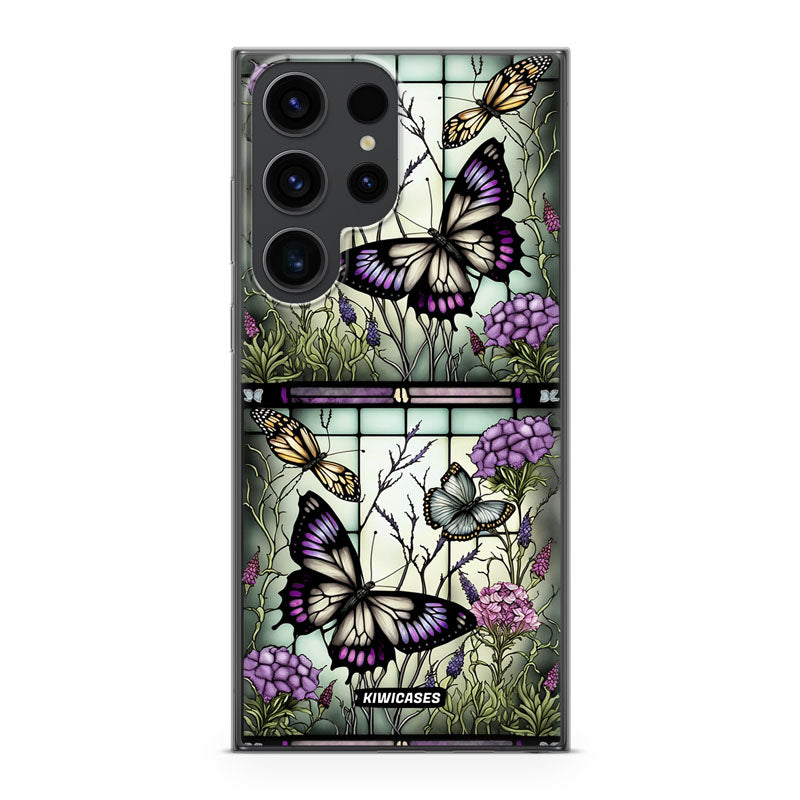 Stained Glass Butterflies - Galaxy S23 Ultra