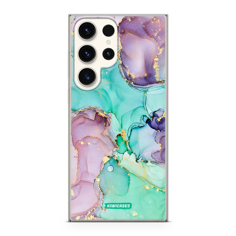 Green Purple Marble - Galaxy S23 Ultra