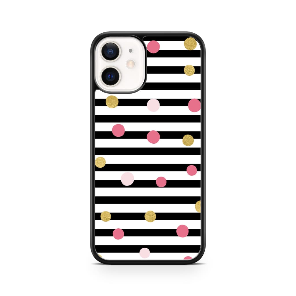 Striped Polka Dots Phone Case - iPhone 12 Mini - Phone Case