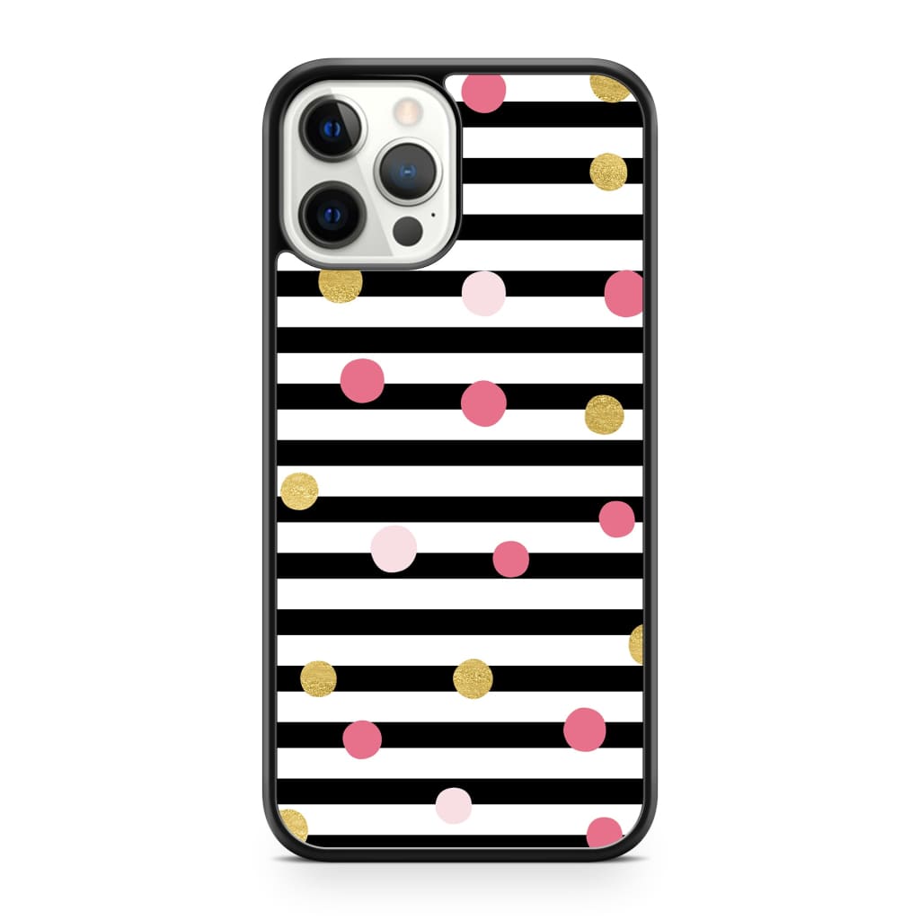 Striped Polka Dots Phone Case - iPhone 12 Pro Max - Phone 