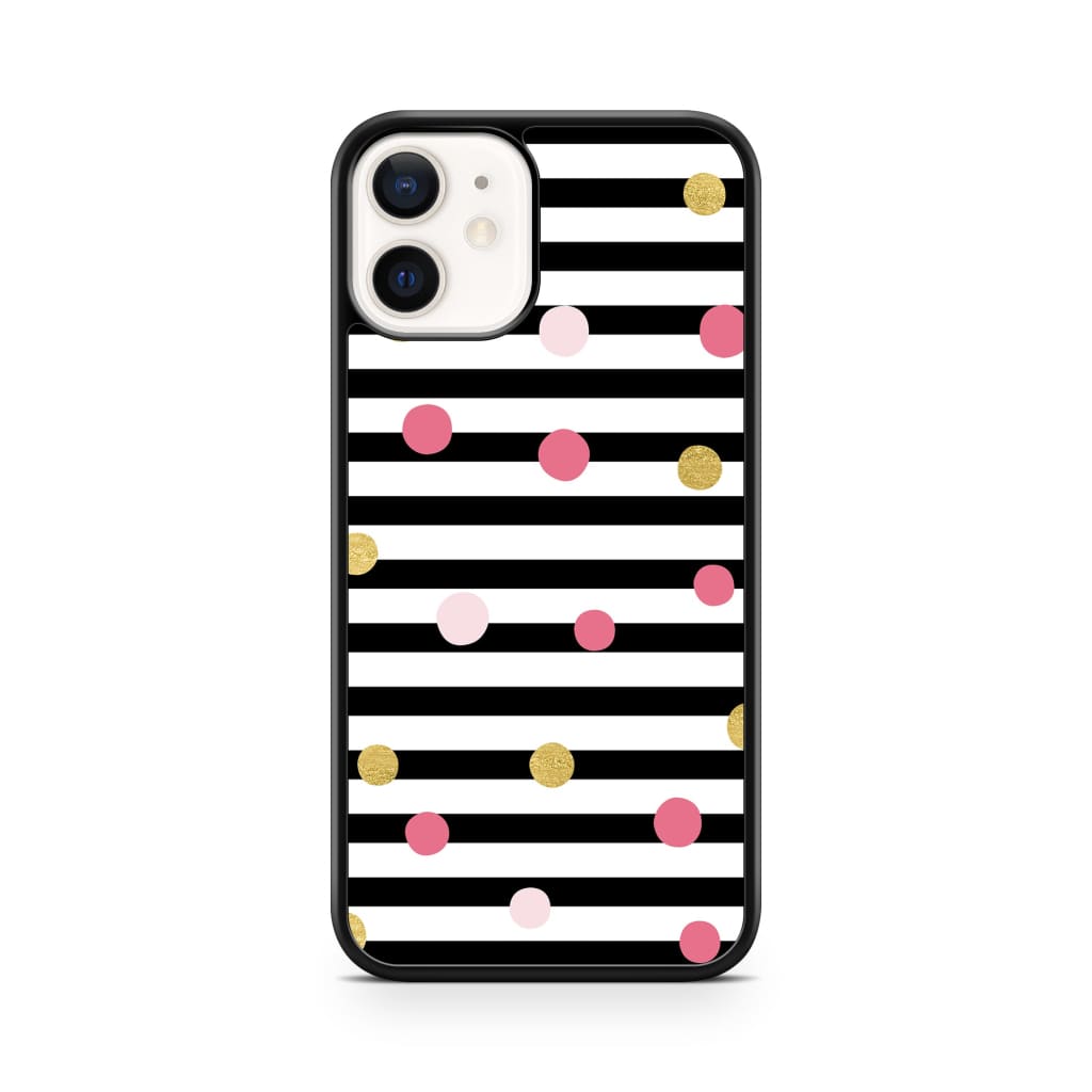 Striped Polka Dots Phone Case - iPhone 12/12 Pro - Phone 
