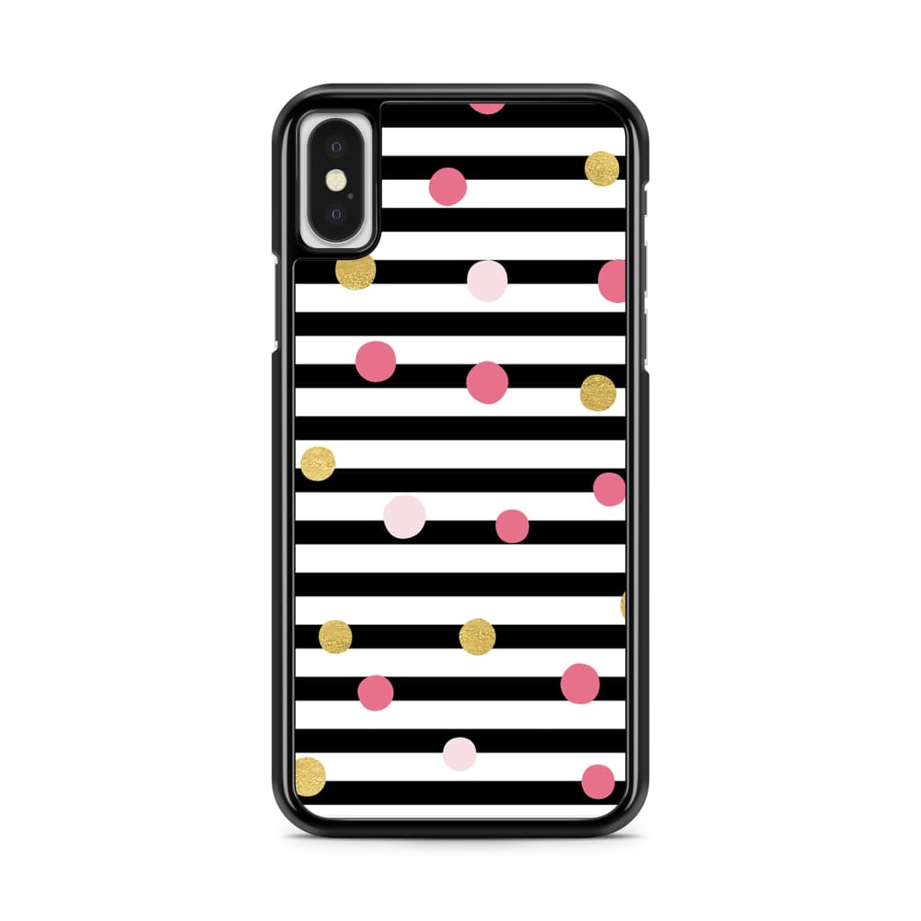 Striped Polka Dots Phone Case - iPhone X/XS - Phone Case