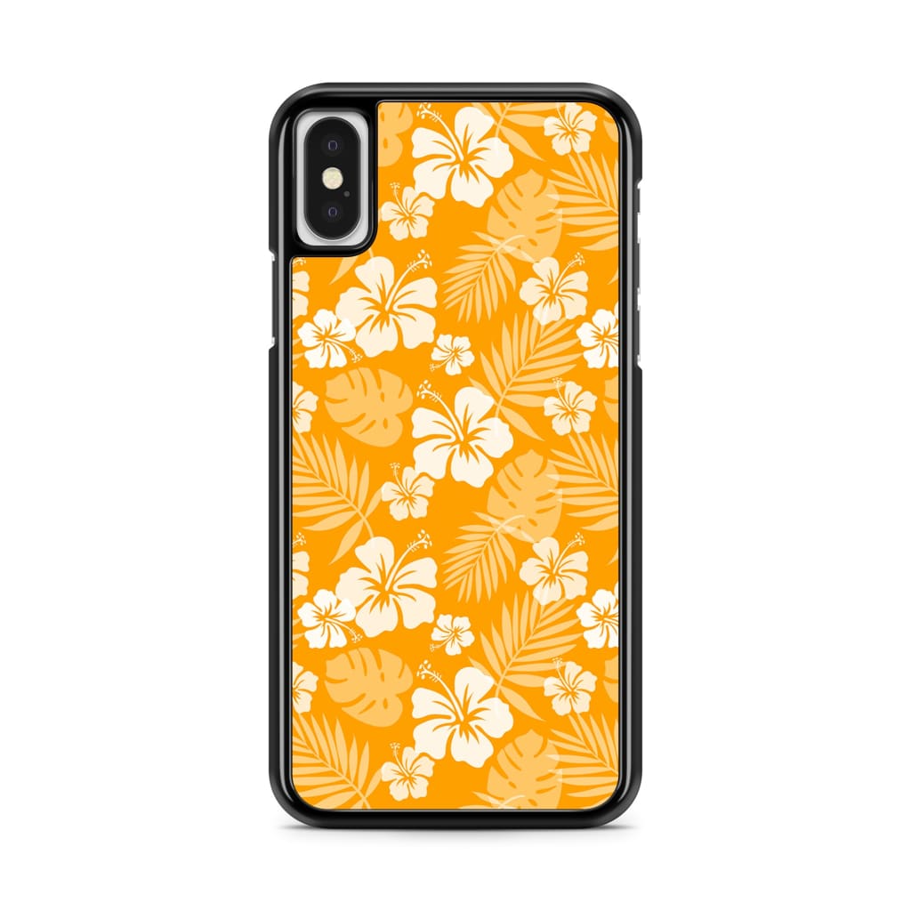 Tangerine Hibiscus Phone Case - iPhone X/XS - Phone Case