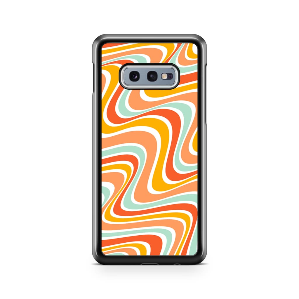 Tangerine Retro Waves Phone Case - Galaxy S10e - Phone Case