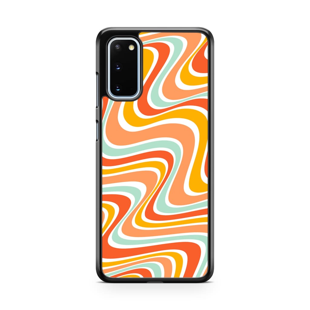 Tangerine Retro Waves Phone Case - Galaxy S20 - Phone Case