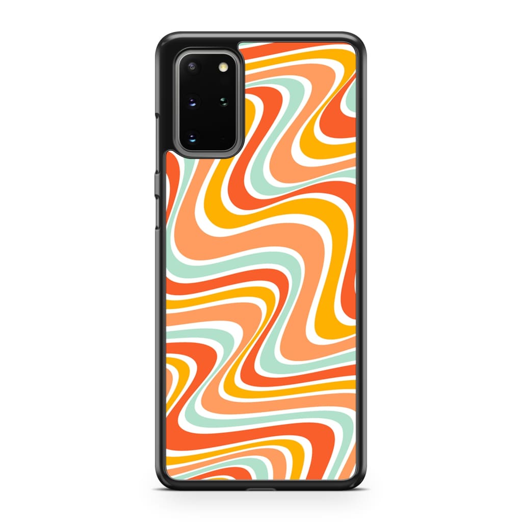Tangerine Retro Waves Phone Case - Galaxy S20 Plus - Phone 