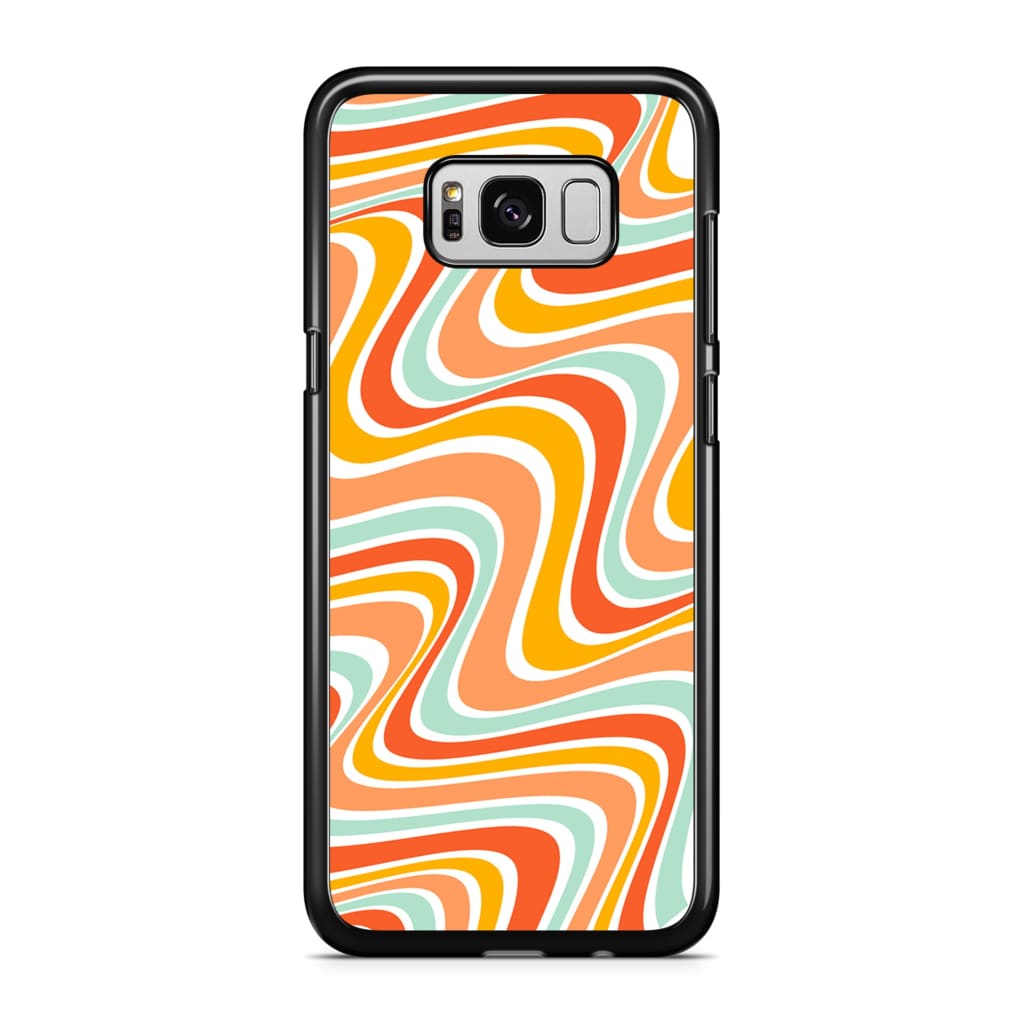 Tangerine Retro Waves Phone Case - Galaxy S8 Plus - Phone 