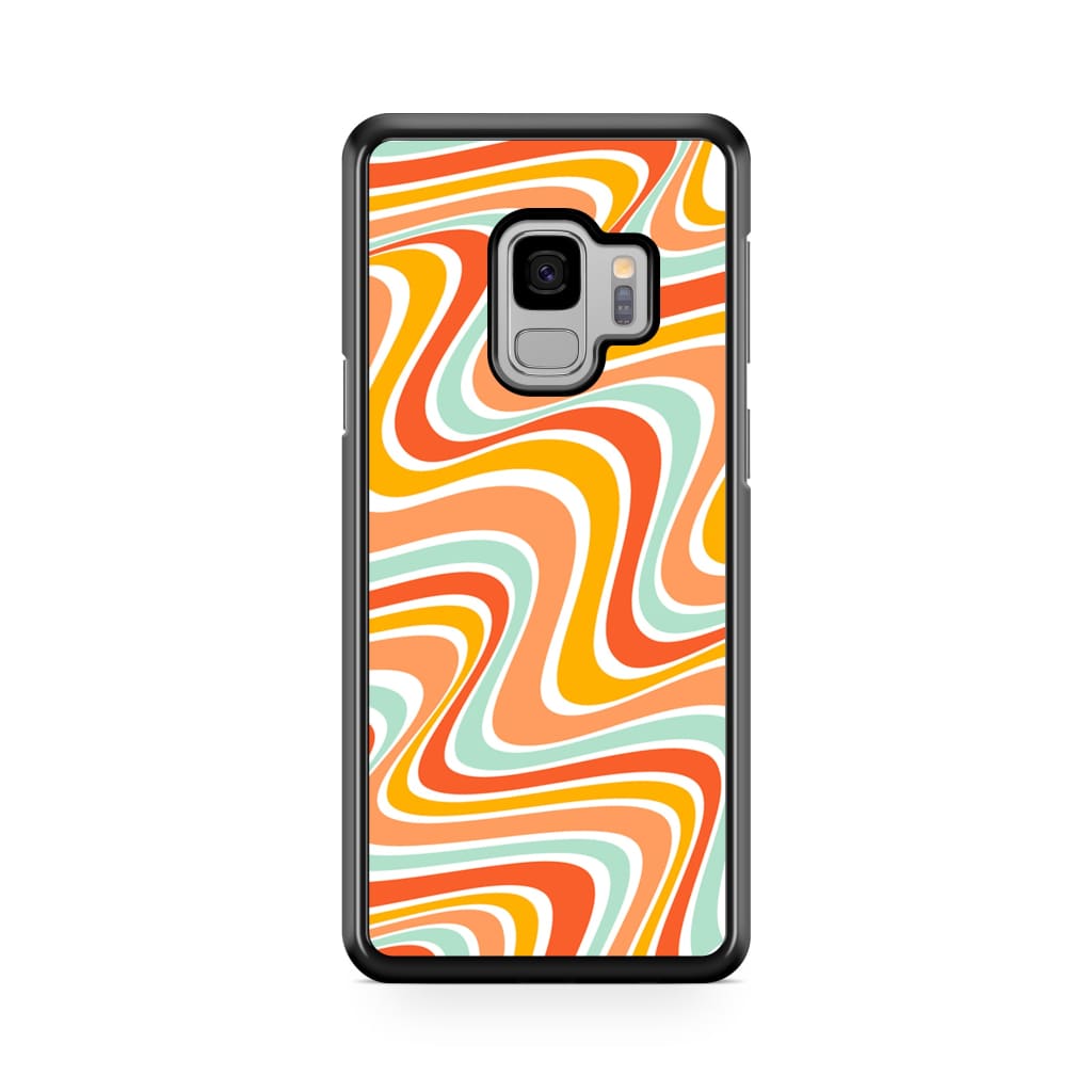 Tangerine Retro Waves Phone Case - Galaxy S9 - Phone Case