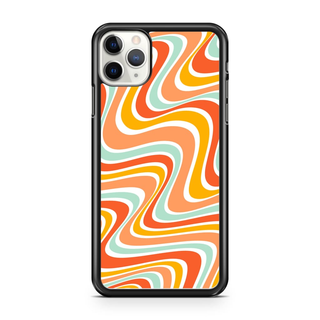 Tangerine Retro Waves Phone Case - iPhone 11 Pro Max - Phone