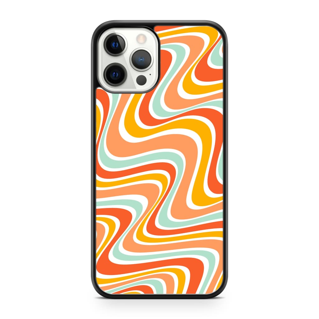 Tangerine Retro Waves Phone Case - iPhone 12 Pro Max - Phone