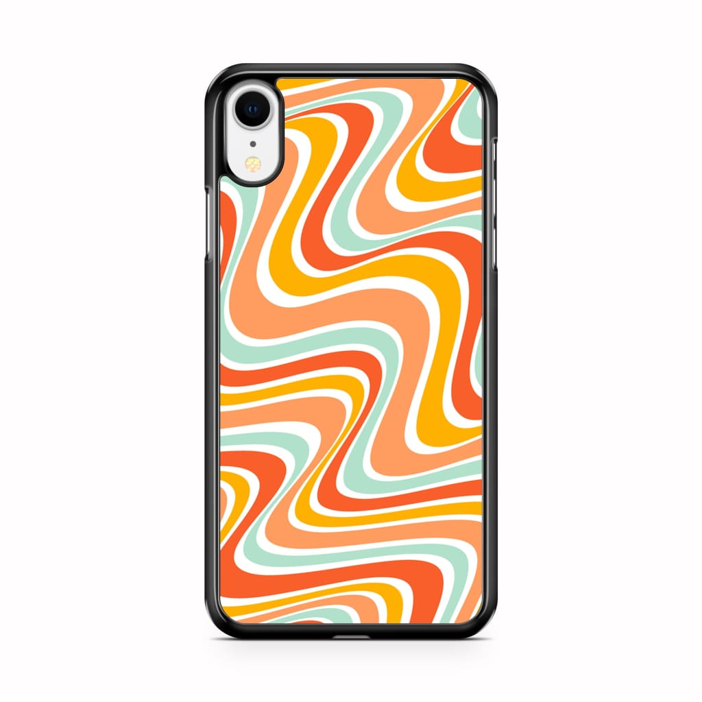 Tangerine Retro Waves Phone Case - iPhone XR - Phone Case