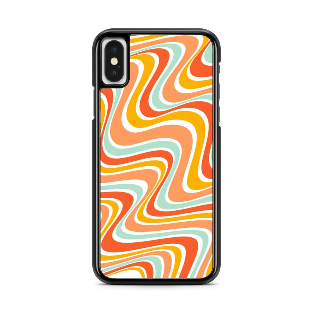 Tangerine Retro Waves Phone Case - iPhone X/XS - Phone Case