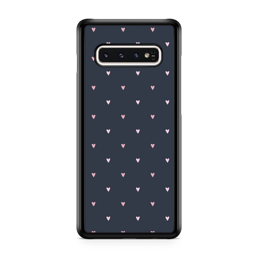 Tiny Navy Hearts - Galaxy S10 Plus - Phone Case