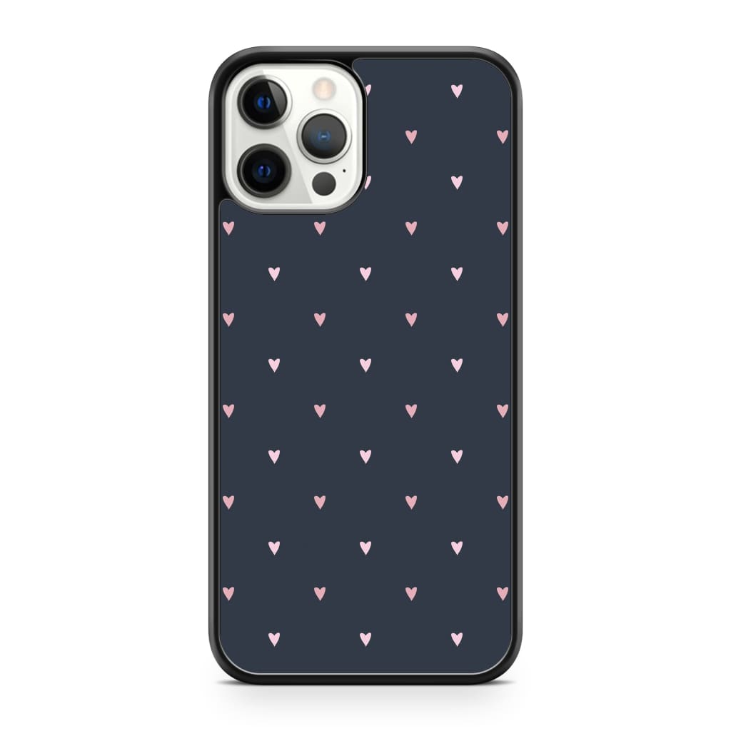 Tiny Navy Hearts - iPhone 12 Pro Max - Phone Case