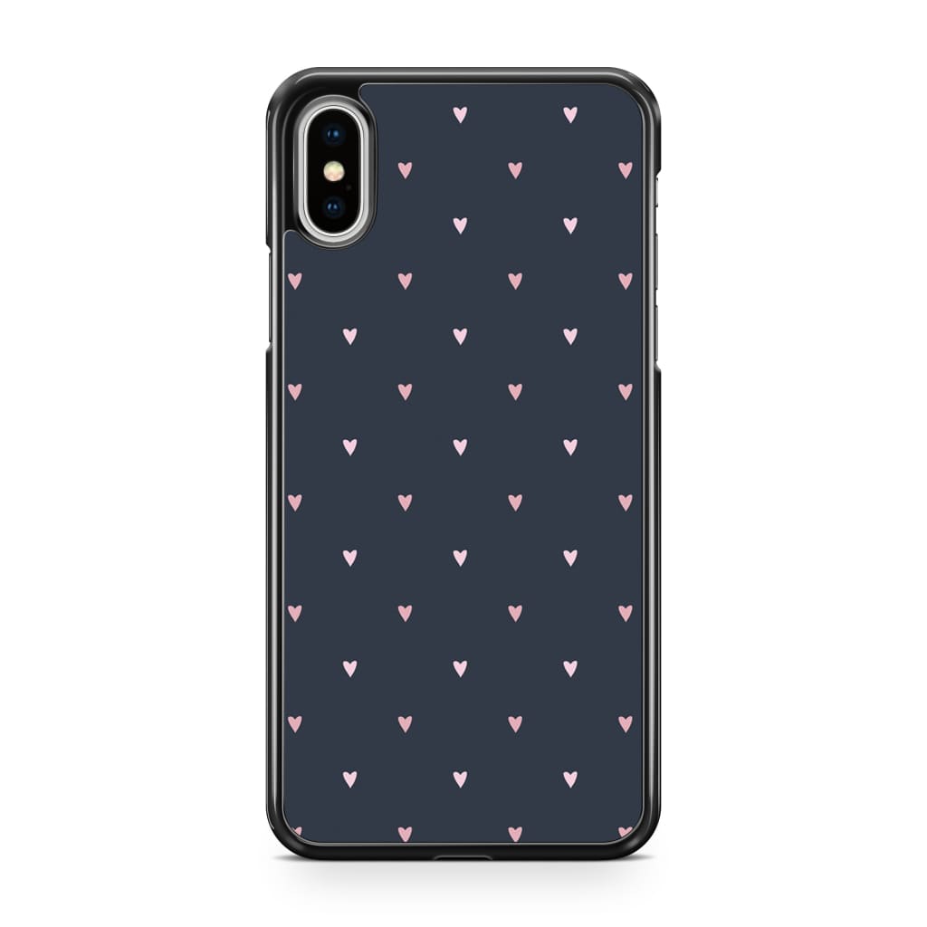 Tiny Navy Hearts - iPhone XS Max - Phone Case