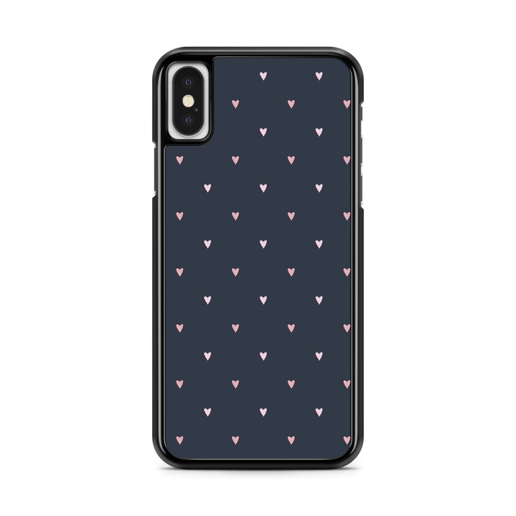 Tiny Navy Hearts - iPhone X/XS - Phone Case