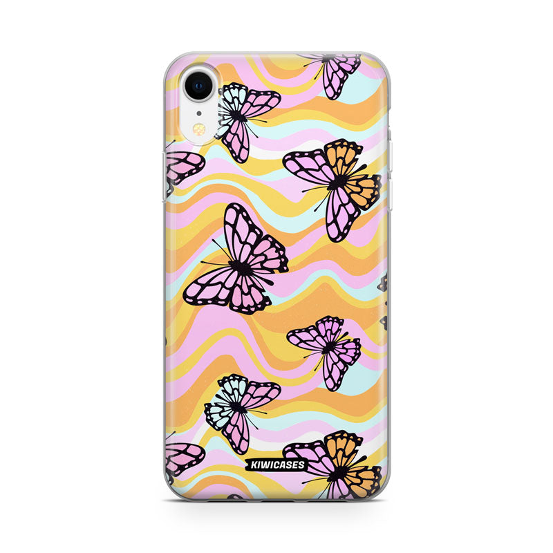 Wavey Yellow Butterflies - iPhone XR