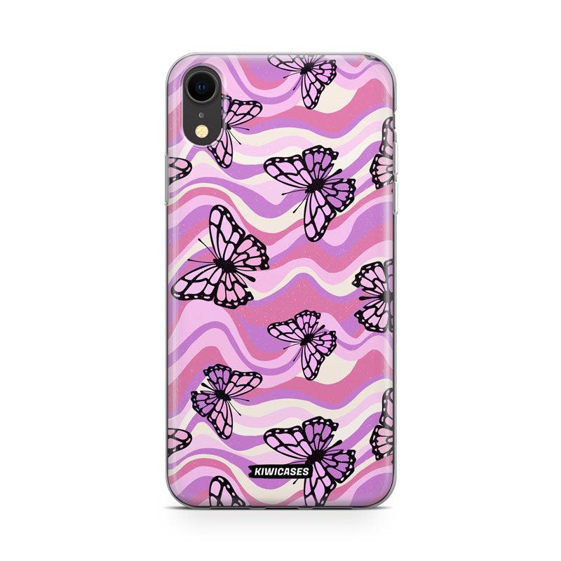 Wavey Purple Butterflies - iPhone XR