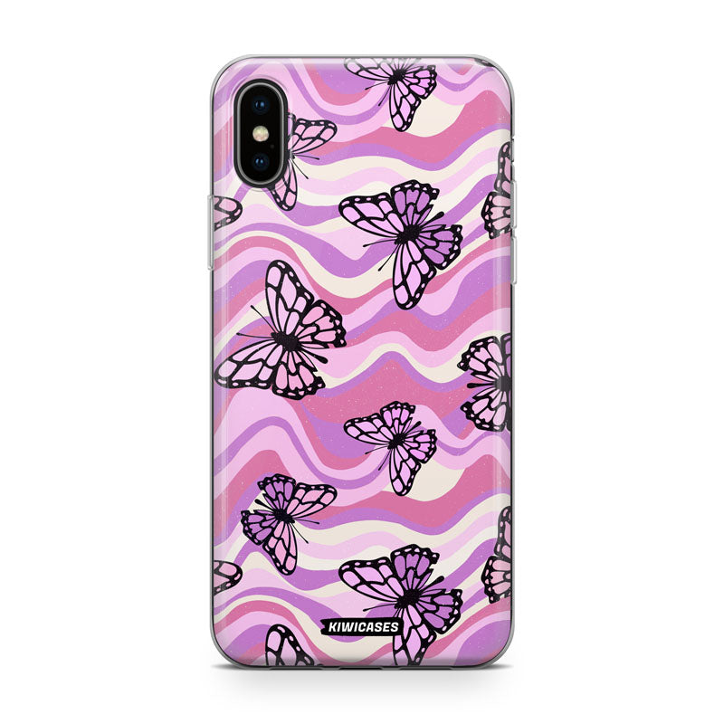 Wavey Purple Butterflies - iPhone XS Max