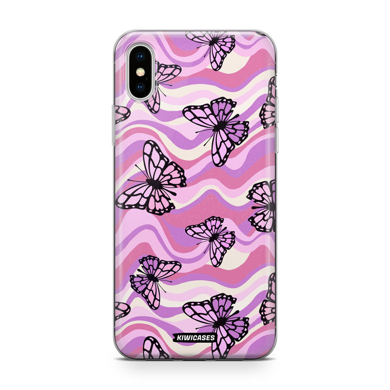 Wavey Purple Butterflies - iPhone XS Max