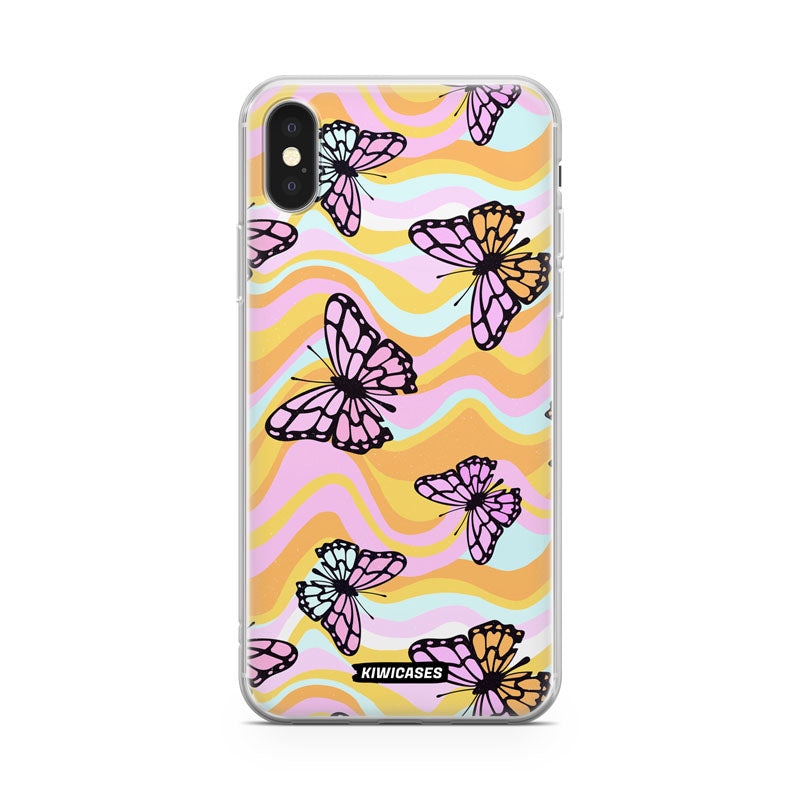 Wavey Yellow Butterflies - iPhone X/XS