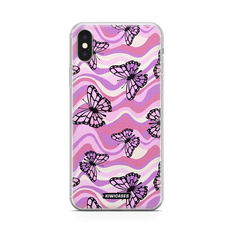 Wavey Purple Butterflies - iPhone X/XS