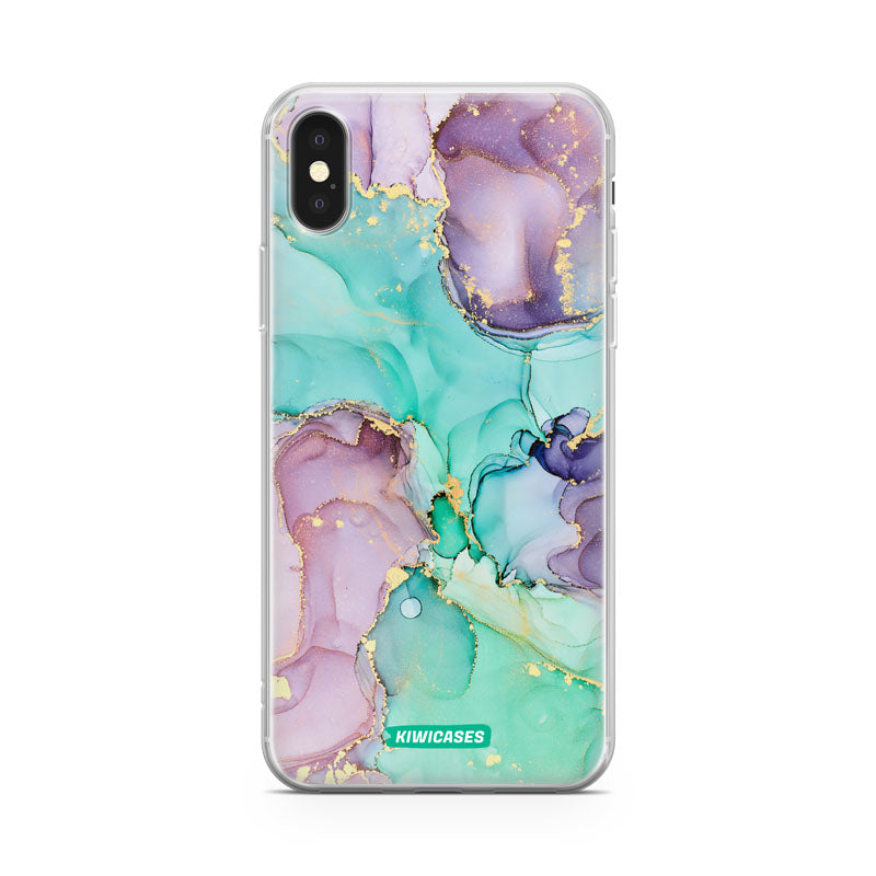 Green Purple Marble - iPhone X/XS
